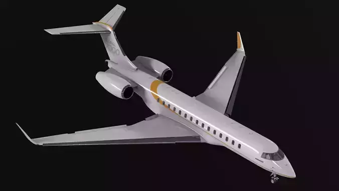 Bombardier global 7000 Low-poly 3D model