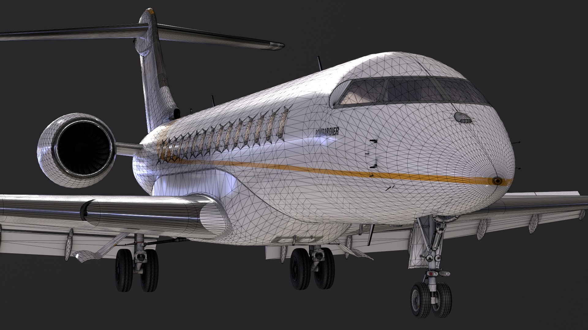 Bombardier global 7000 Low-poly 3D model_12