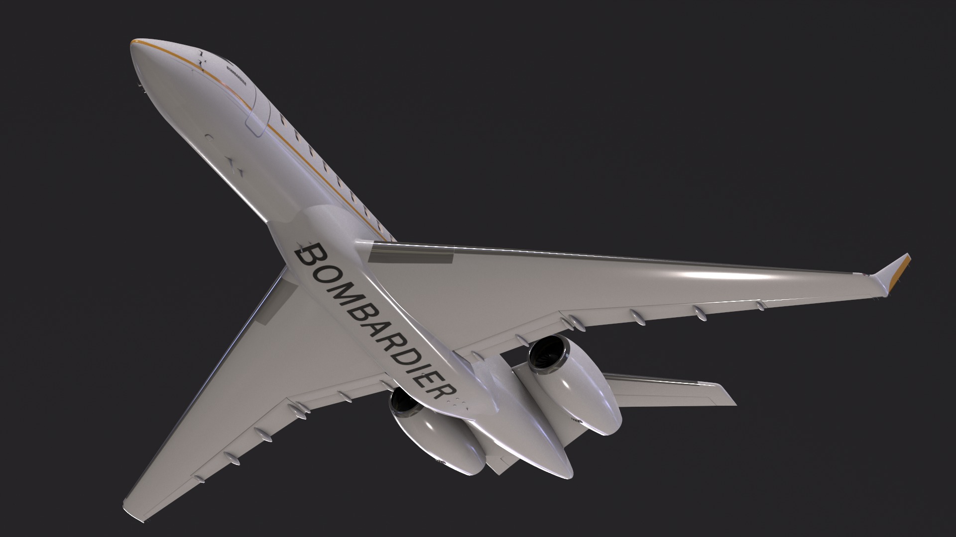 Bombardier global 7000 Low-poly 3D model_17