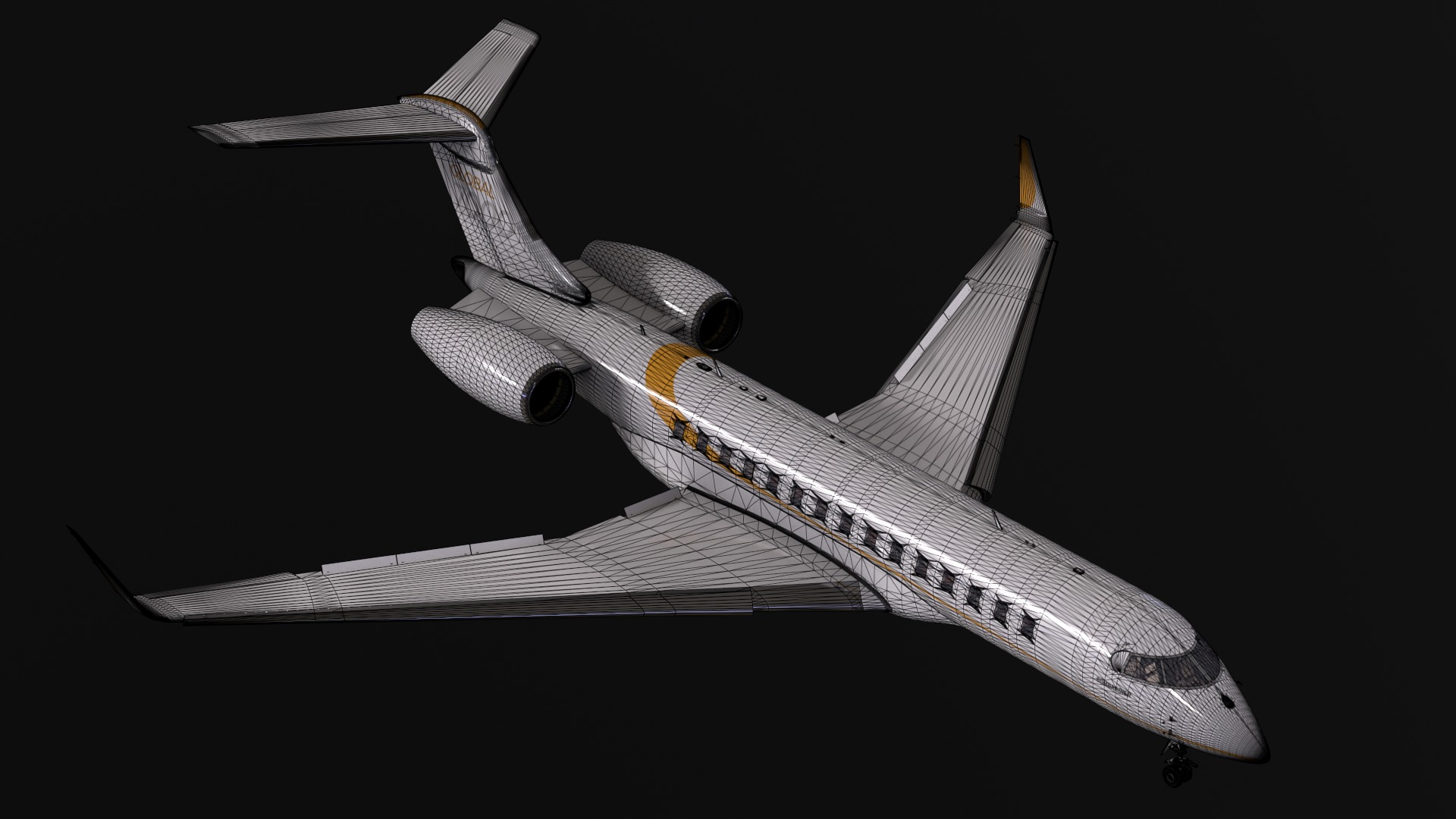 Bombardier global 7000 Low-poly 3D model_2