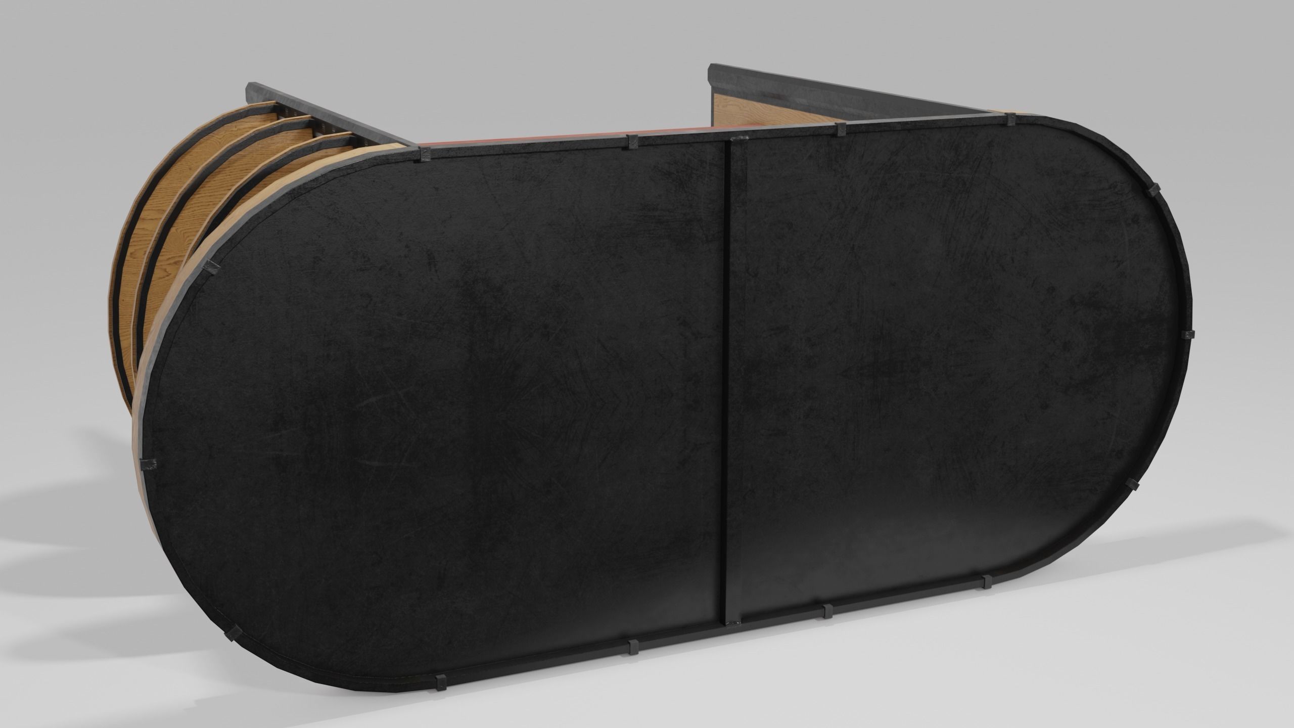 Clean Wood Shelf Low-poly 3D model_7