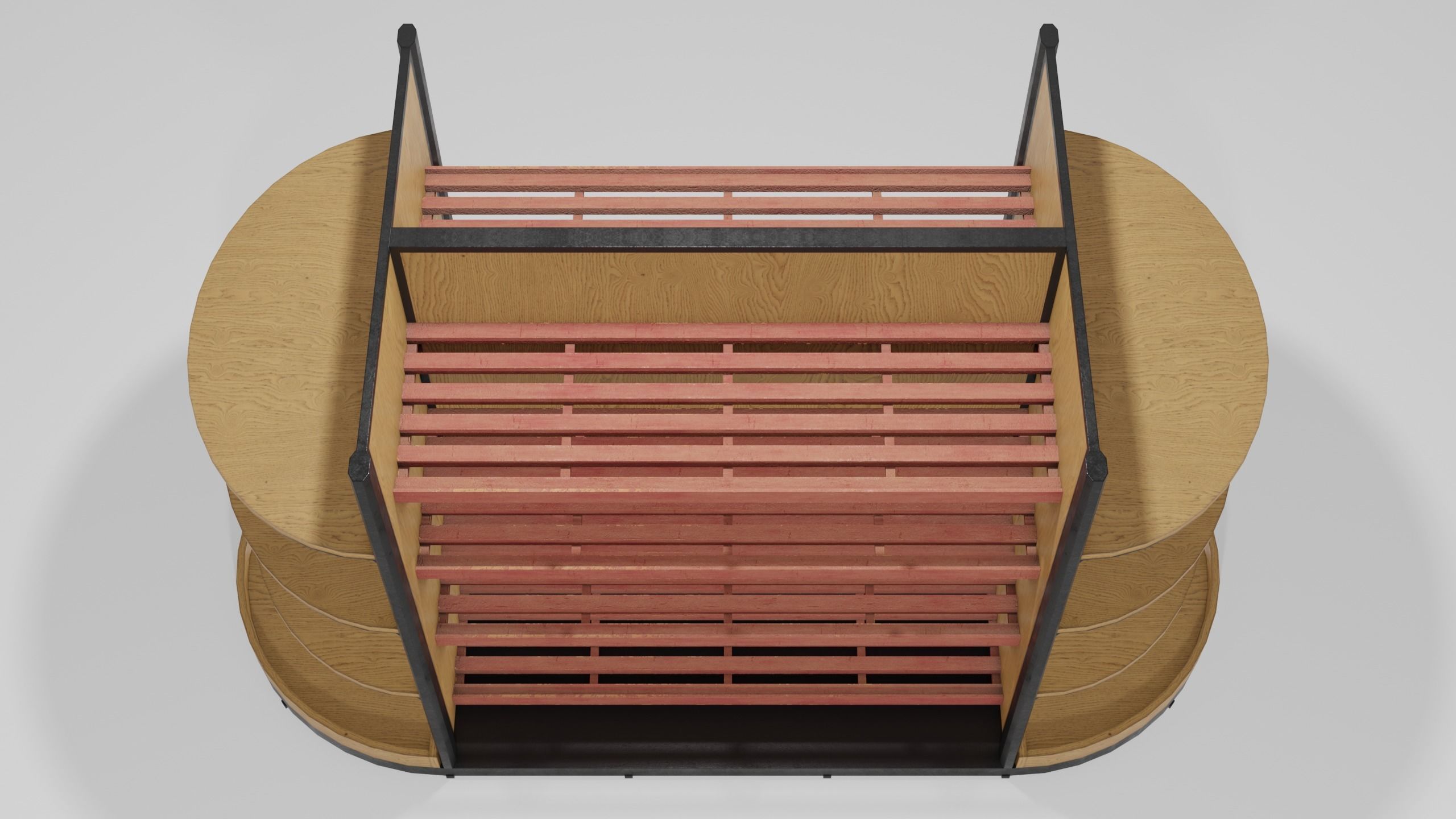 Clean Wood Shelf Low-poly 3D model_4