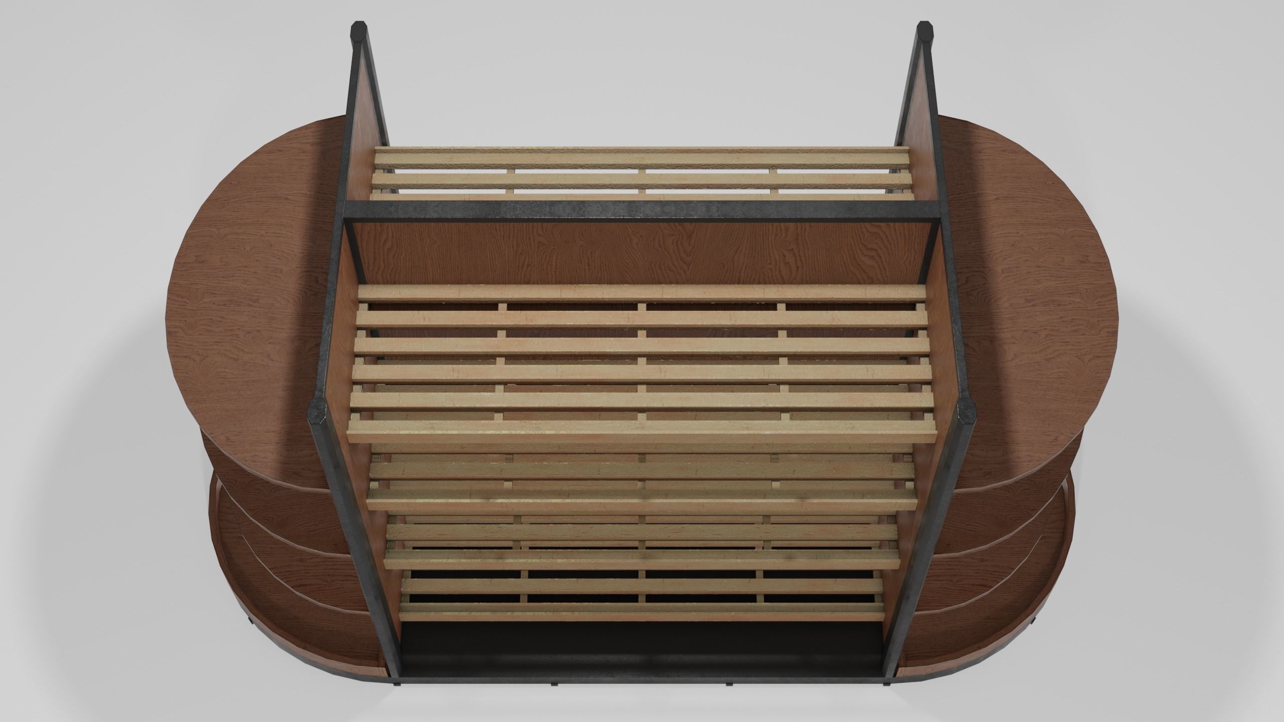 Clean Wood Shelf Low-poly 3D model_6