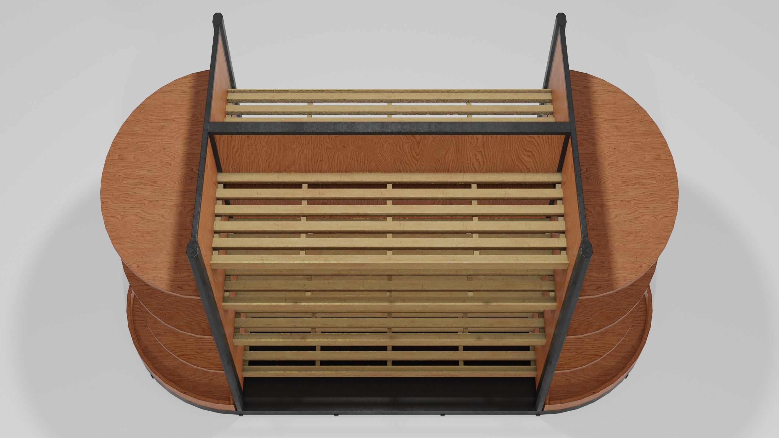 Clean Wood Shelf Low-poly 3D model_5