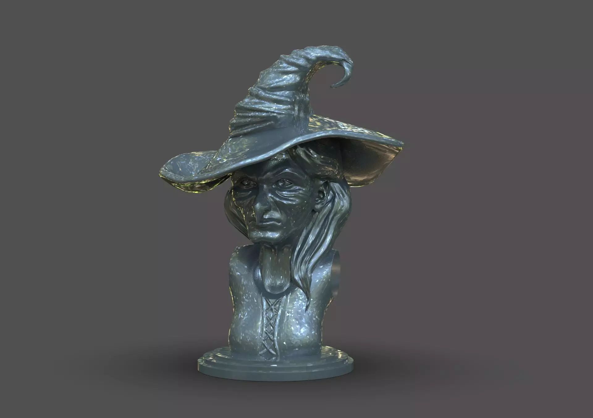 Witch Bust 3D print model_0