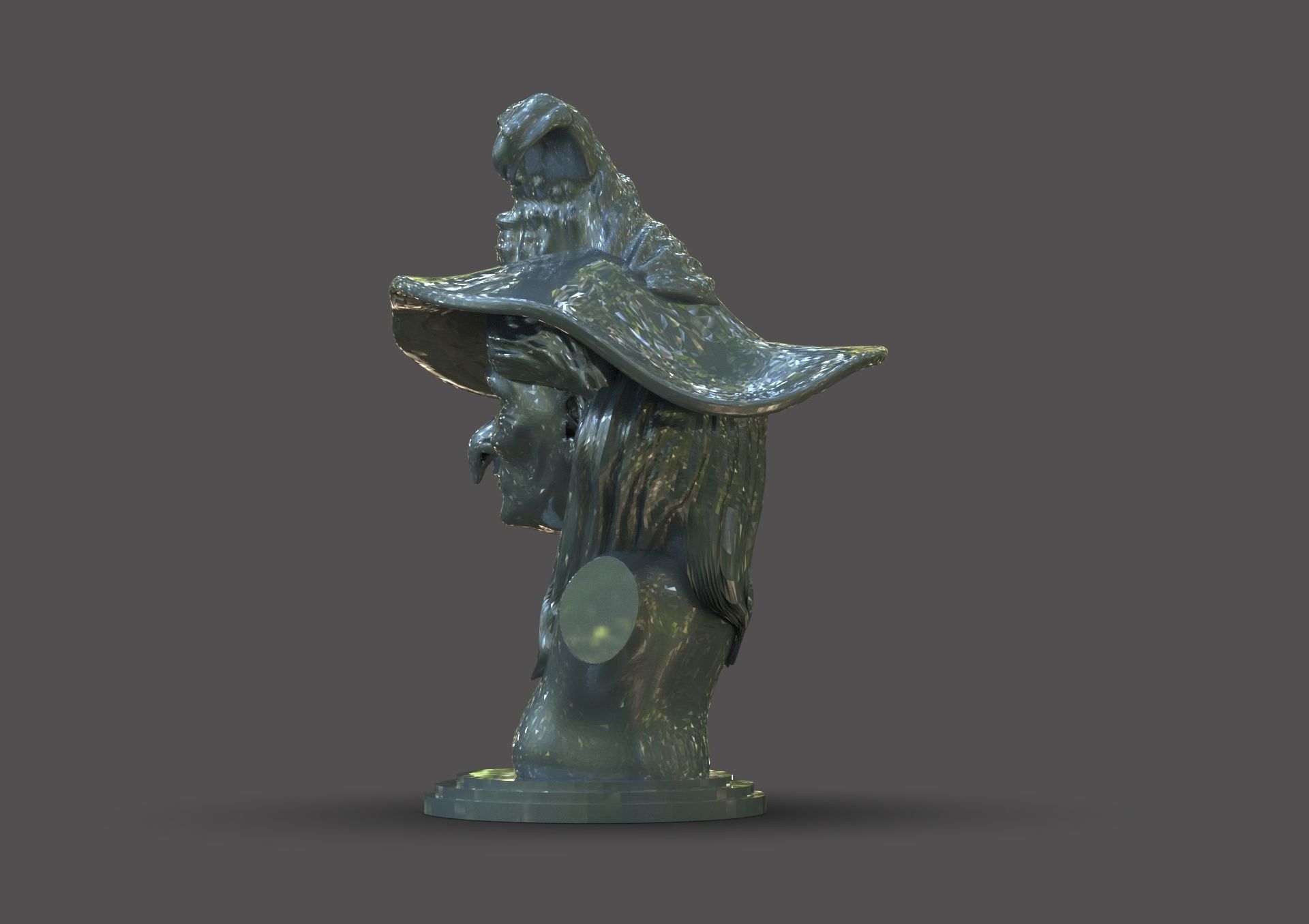 Witch Bust 3D print model_3