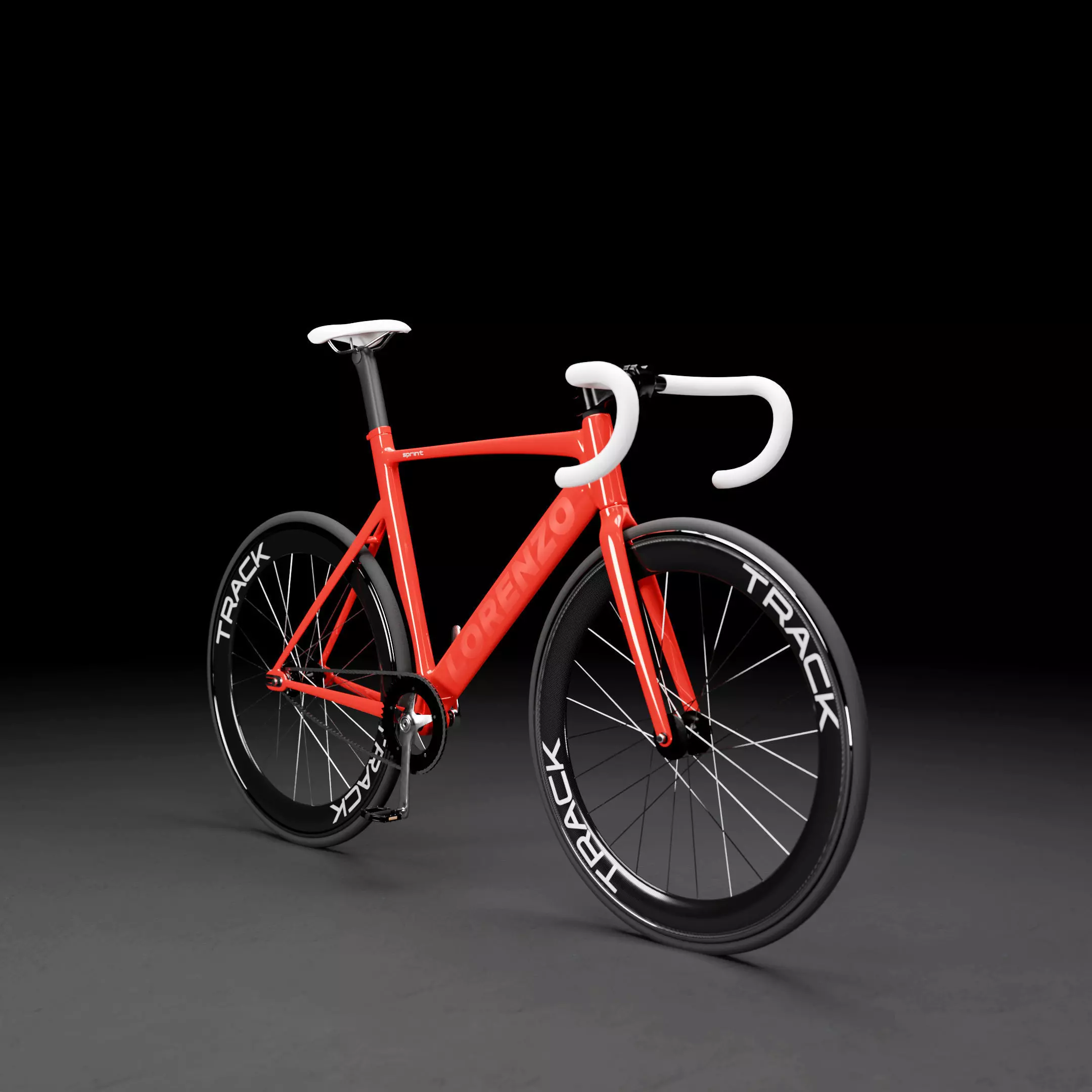 Track Fixed Gear Bike 3D model_0