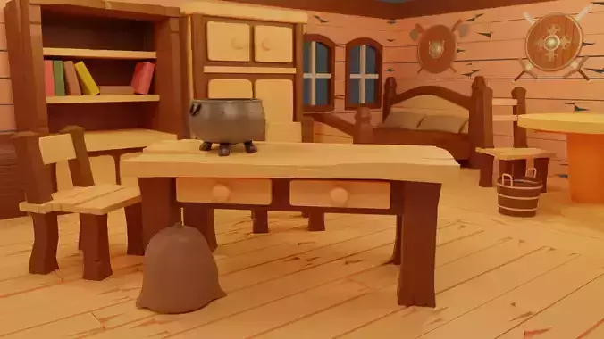 Medieval Furniture Set 3D print model