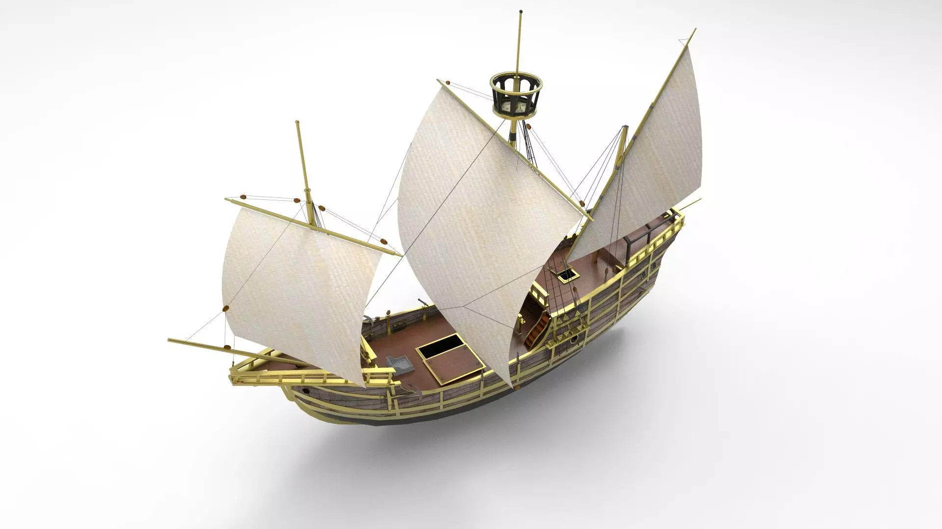 Sailing ship type x 3D model_0