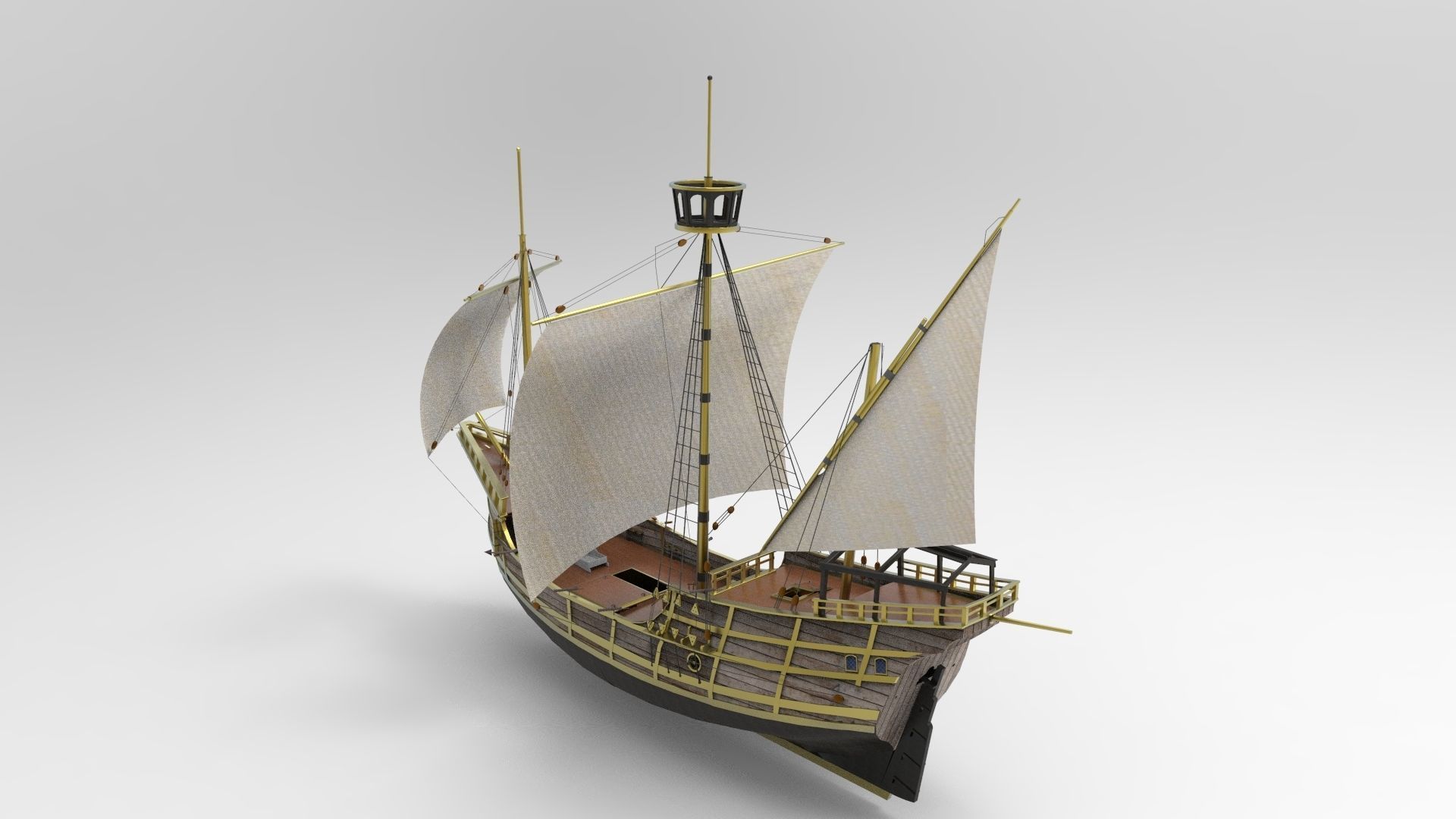 Sailing ship type x 3D model_4