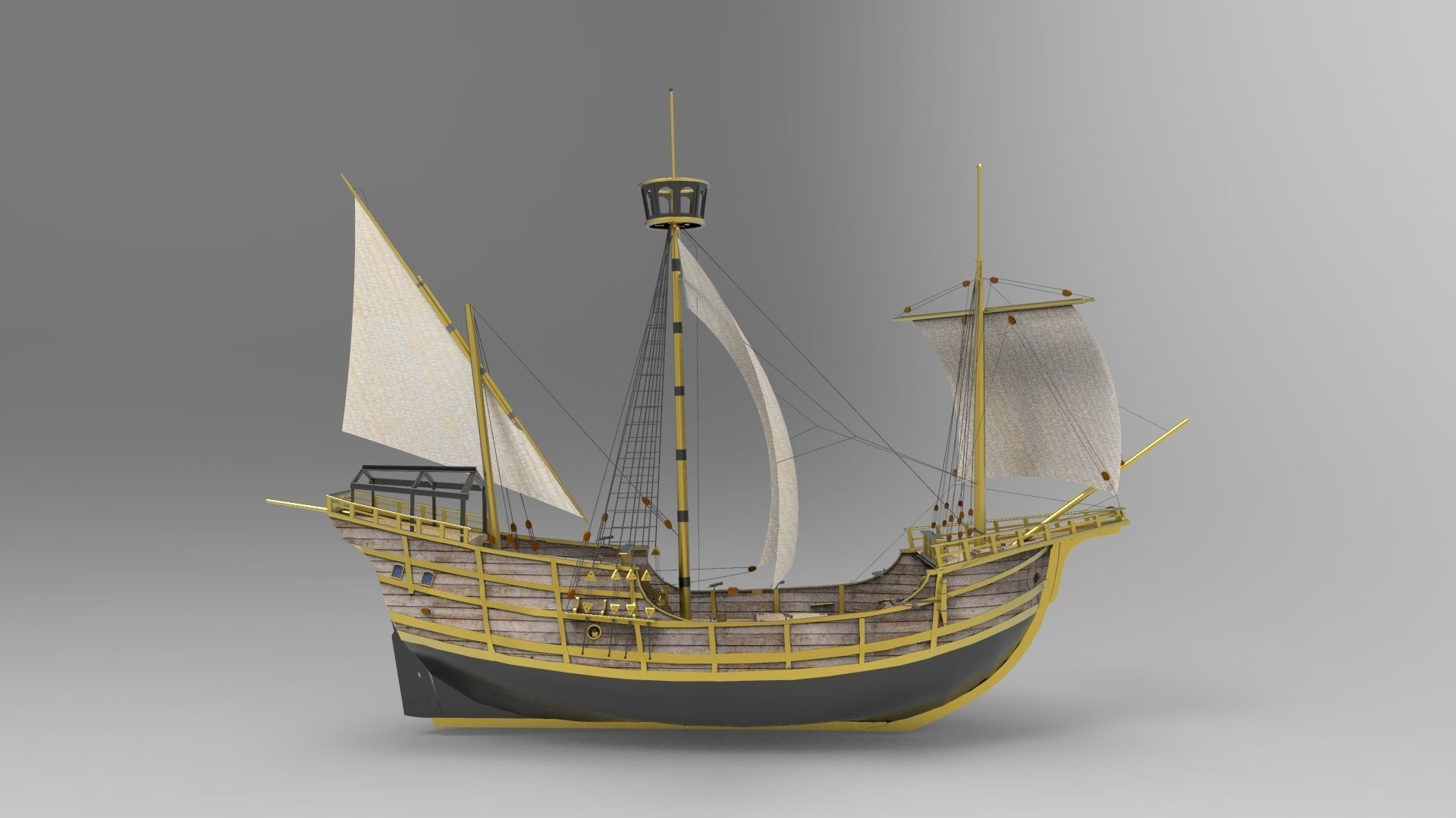Sailing ship type x 3D model_2