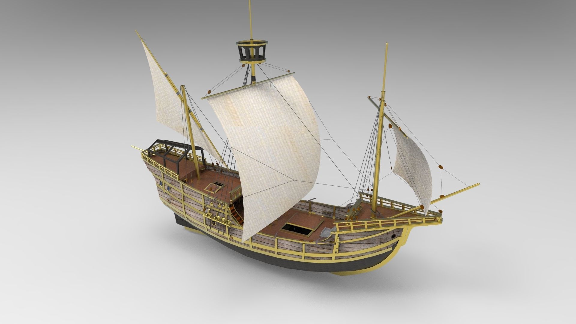 Sailing ship type x 3D model_3