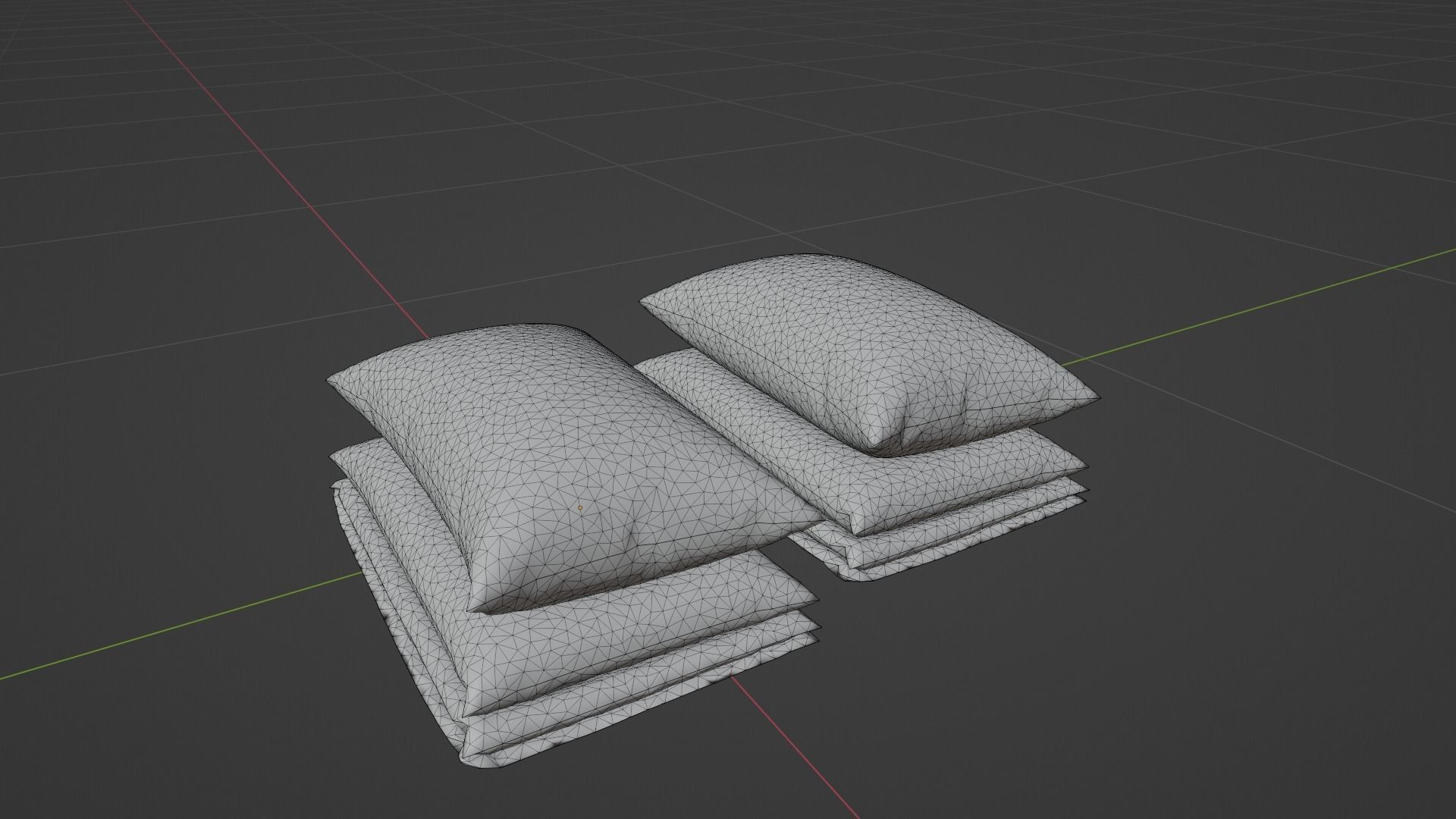 Pillow Low-poly 3D model_7
