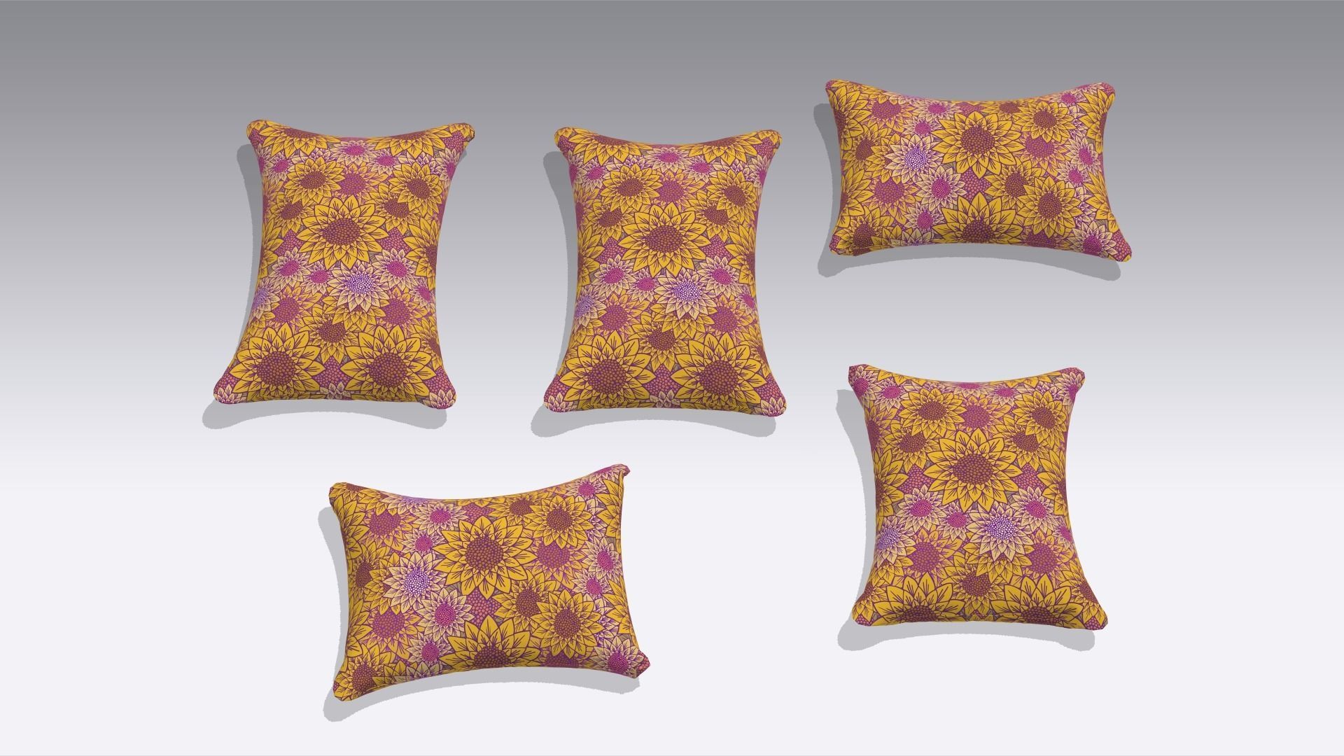 Pillow Low-poly 3D model_4