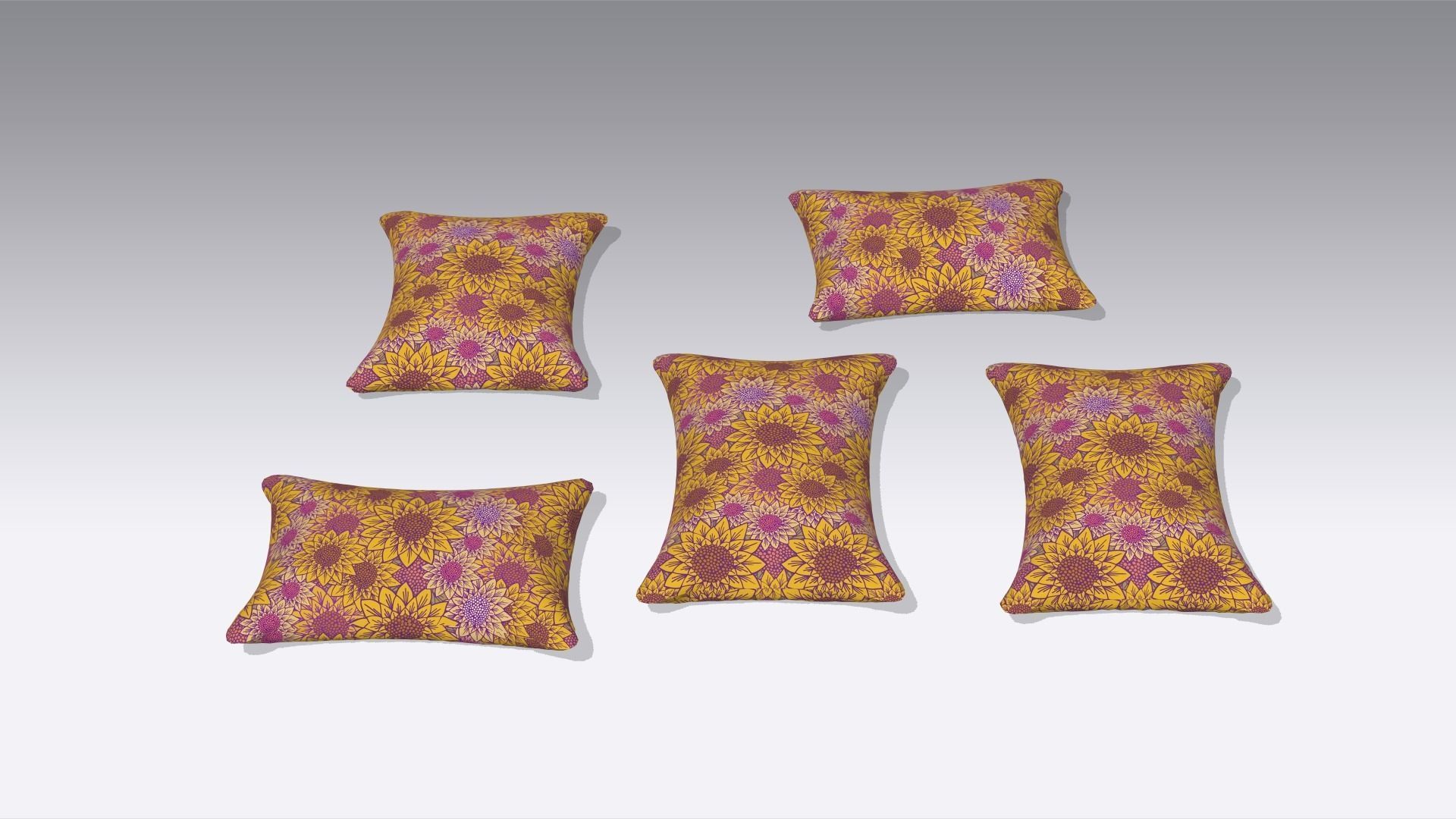 Pillow Low-poly 3D model_2