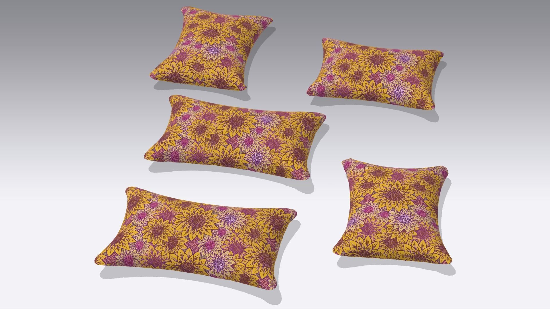 Pillow Low-poly 3D model_6