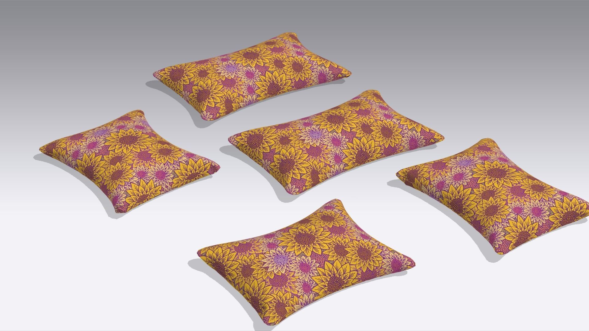Pillow Low-poly 3D model_3