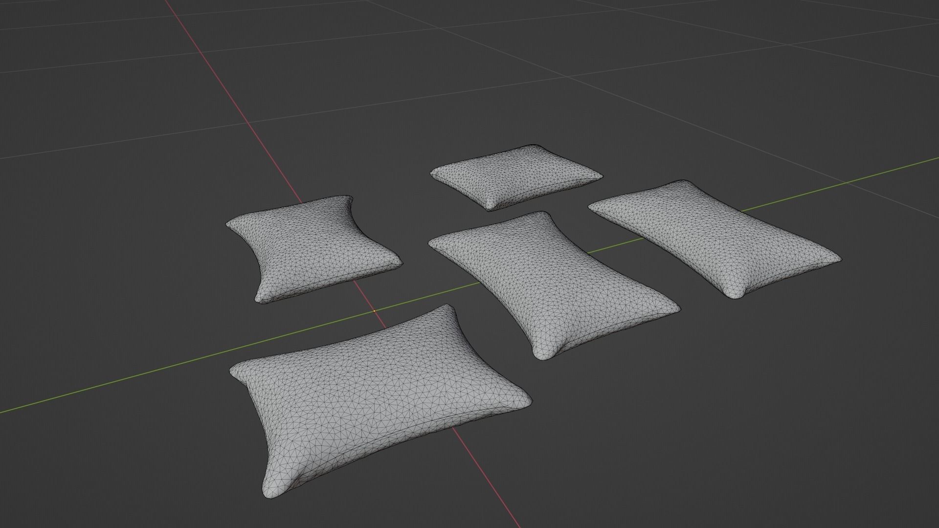 Pillow Low-poly 3D model_7