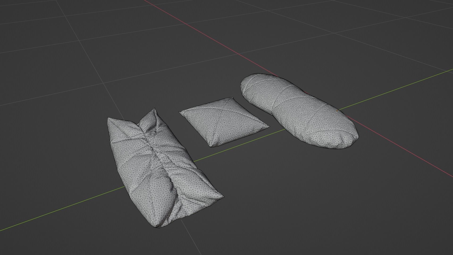 Pillow Low-poly 3D model_7