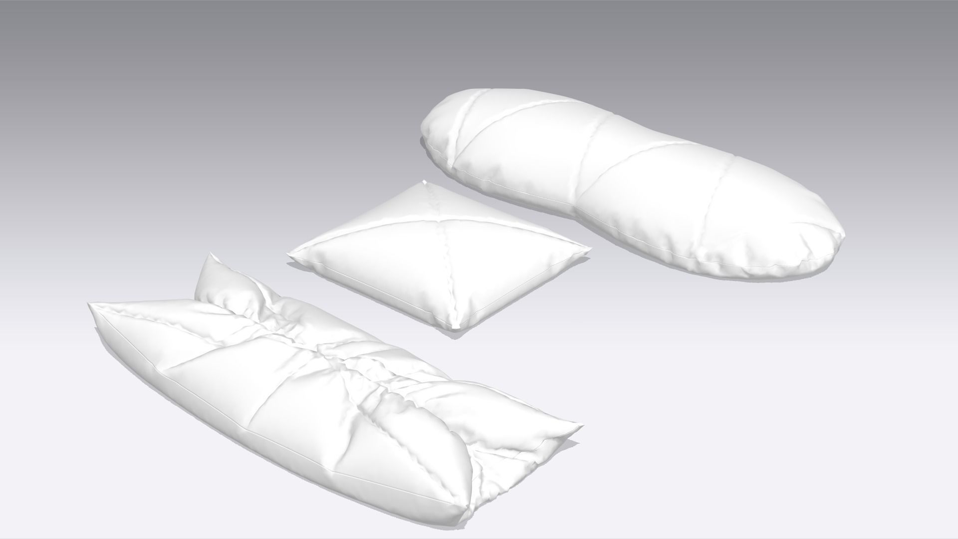 Pillow Low-poly 3D model_3