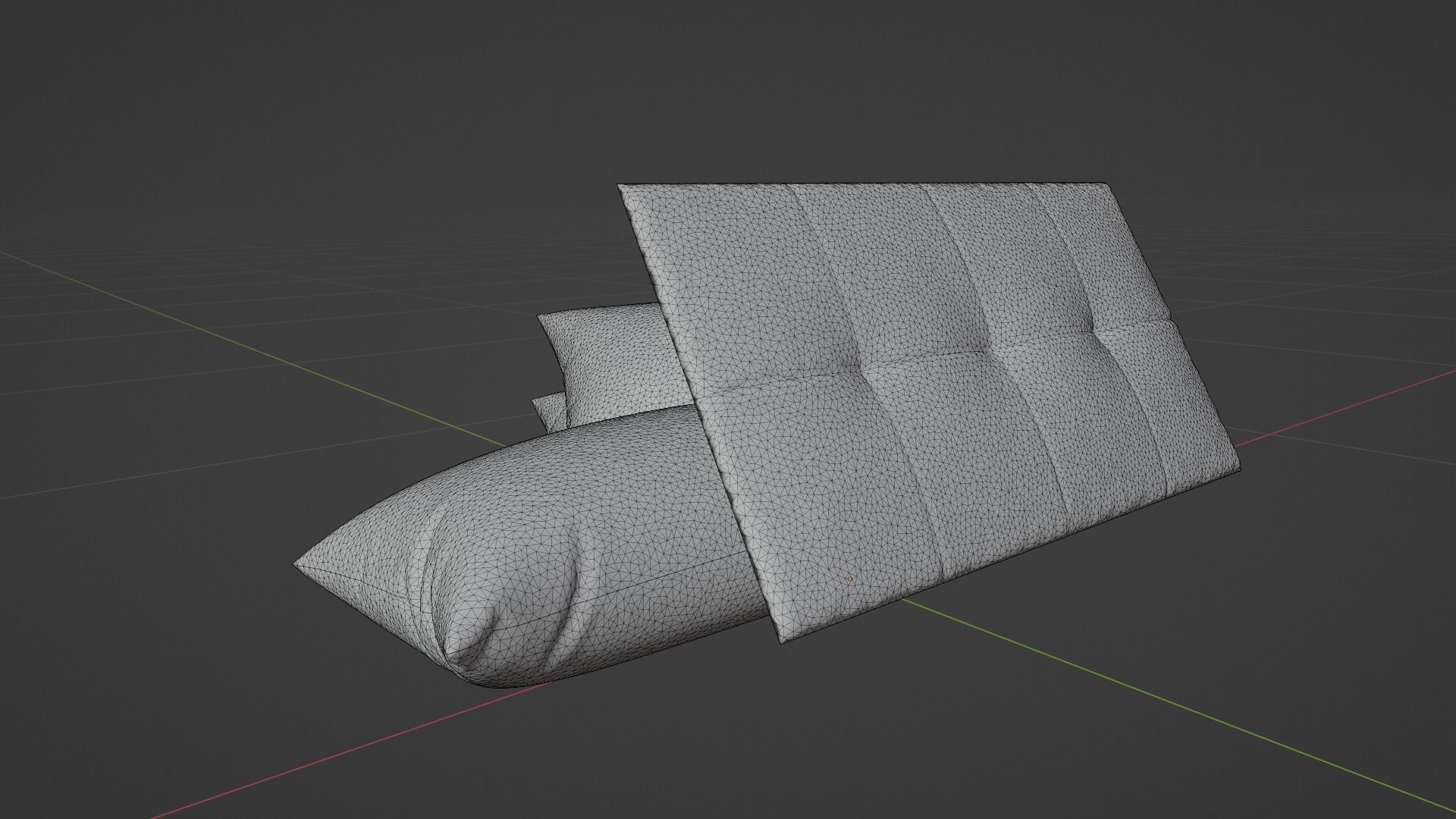 Cushion Pillow Low-poly 3D model_8