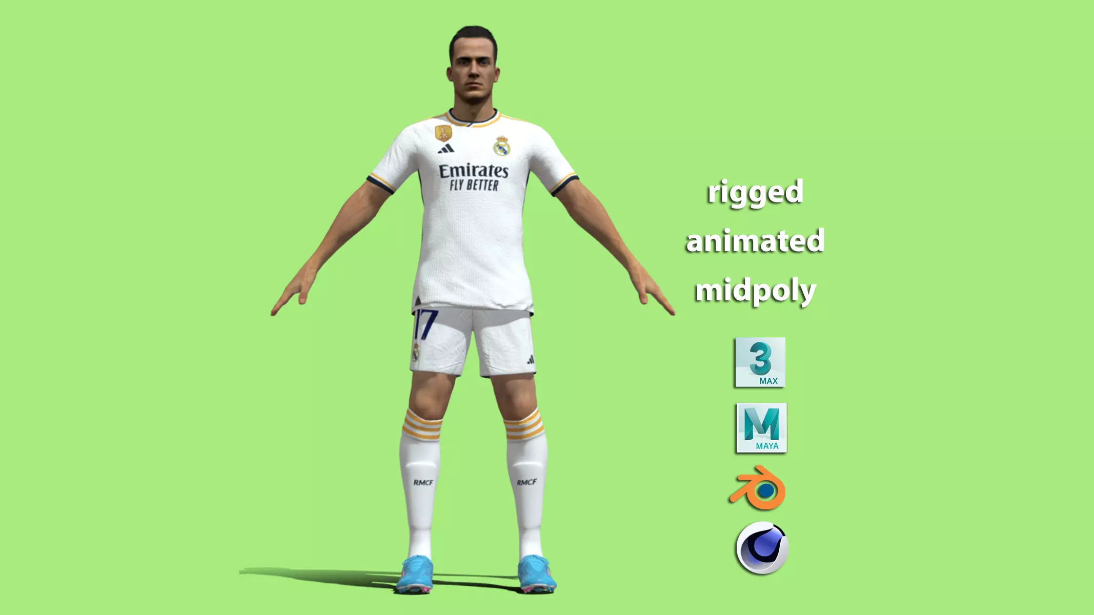 T-Pose Lucas Vazquez Real Madrid 23-24 3D model_0
