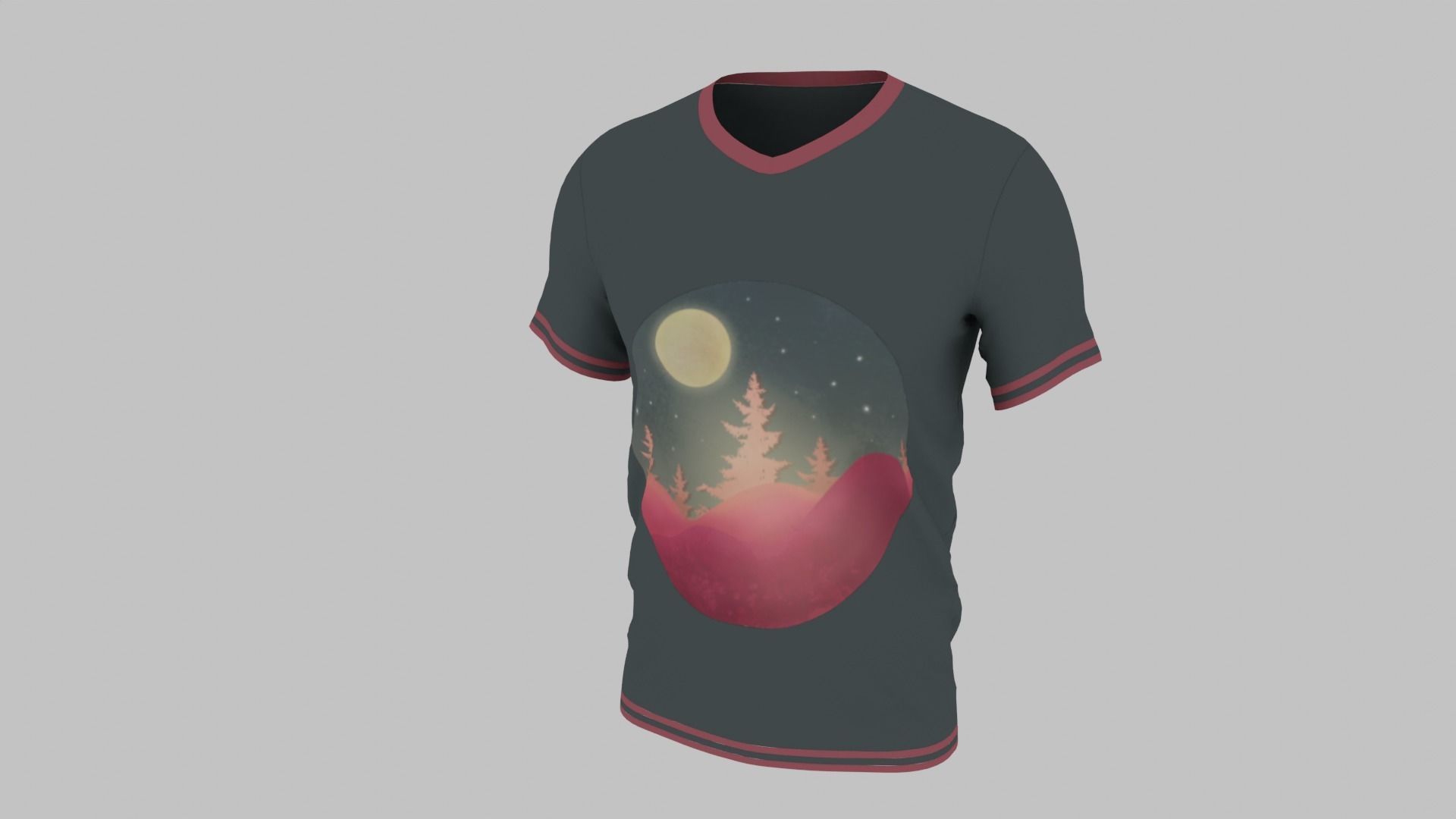 Streetwear 3D T-Shirt Low-poly 3D model_5