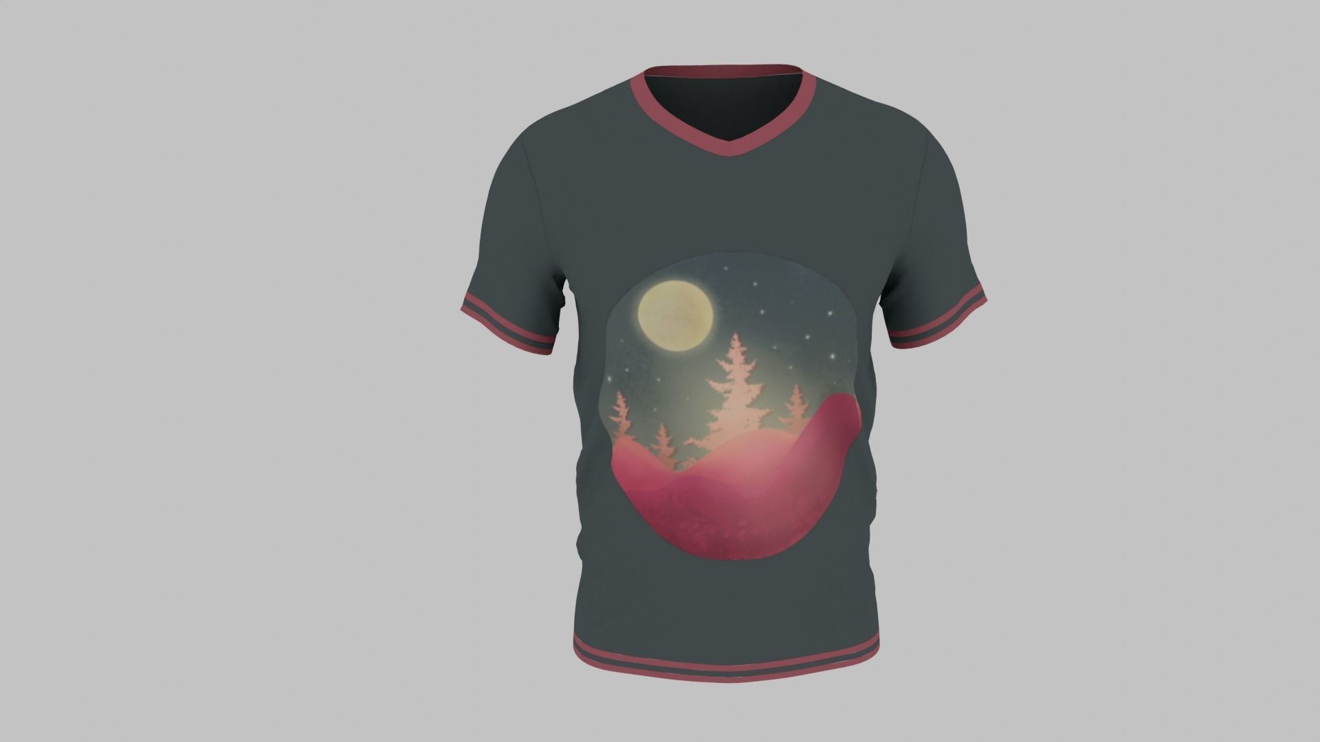 Streetwear 3D T-Shirt Low-poly 3D model_4