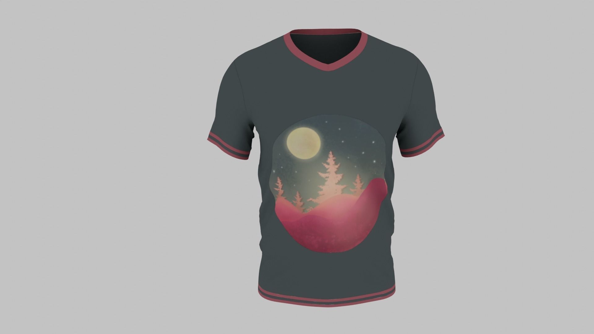 Streetwear 3D T-Shirt Low-poly 3D model_1