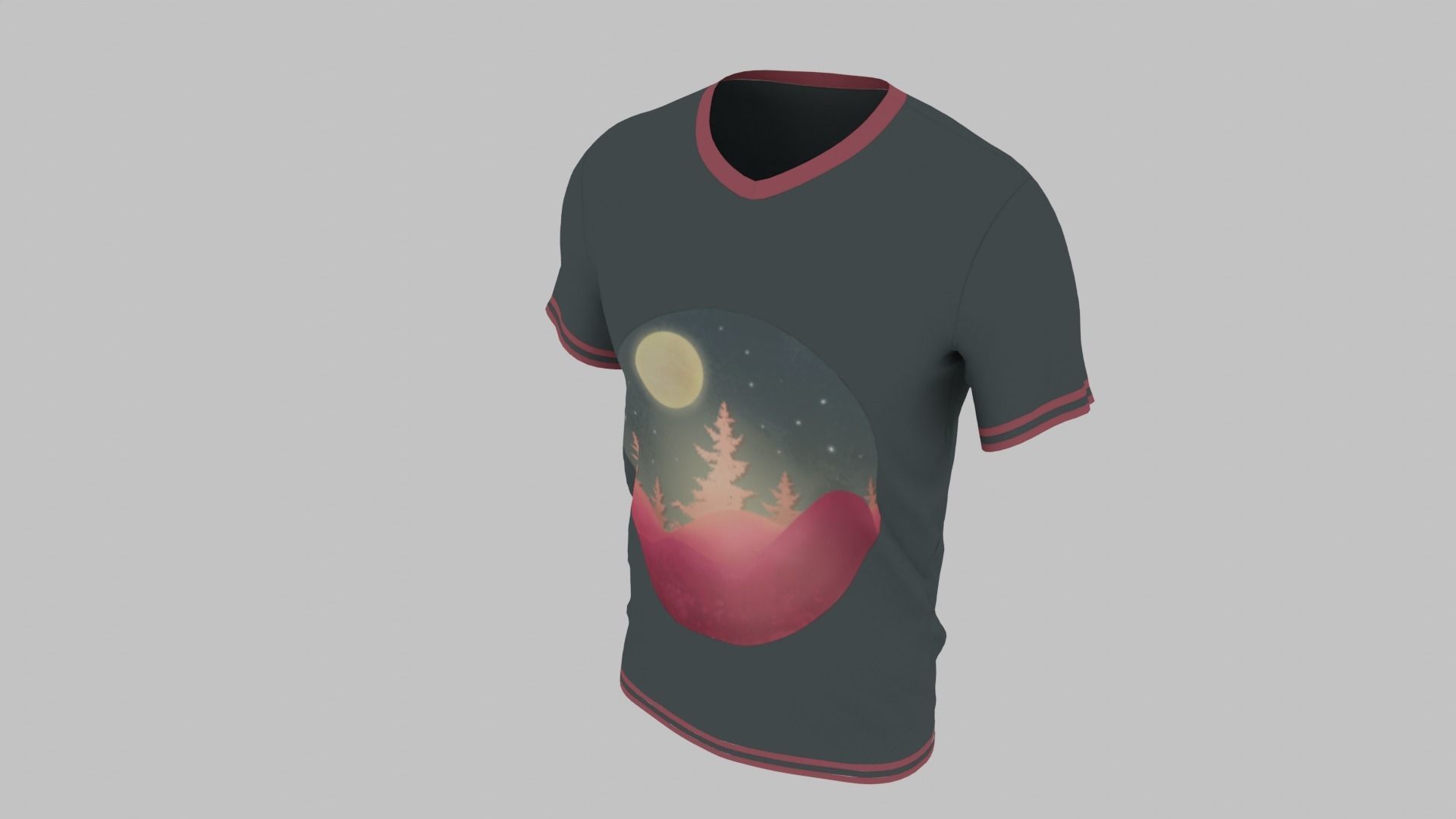Streetwear 3D T-Shirt Low-poly 3D model_2