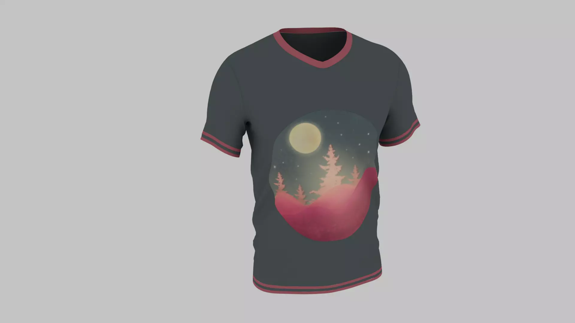 Streetwear 3D T-Shirt Low-poly 3D model_0
