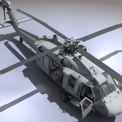 UH 60 Blackhawk Navy Helicopter 3D model_11