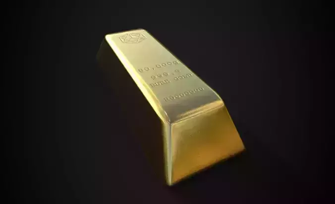 Gold Brick 50 000g Low-poly 3D model