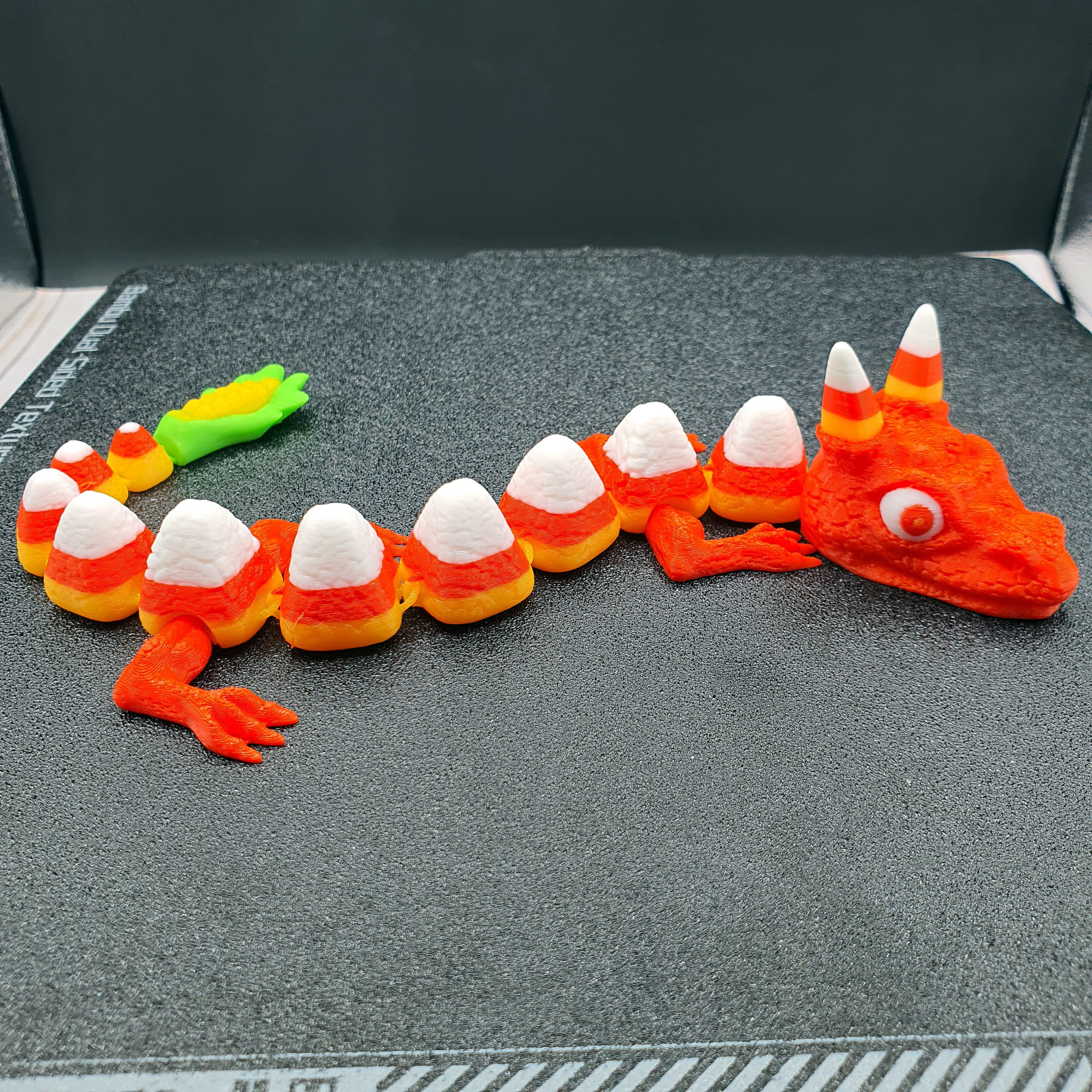 ARTICULATING CANDY CORN DRAGON FLEXI PRINT IN PLACE 3D print model_3