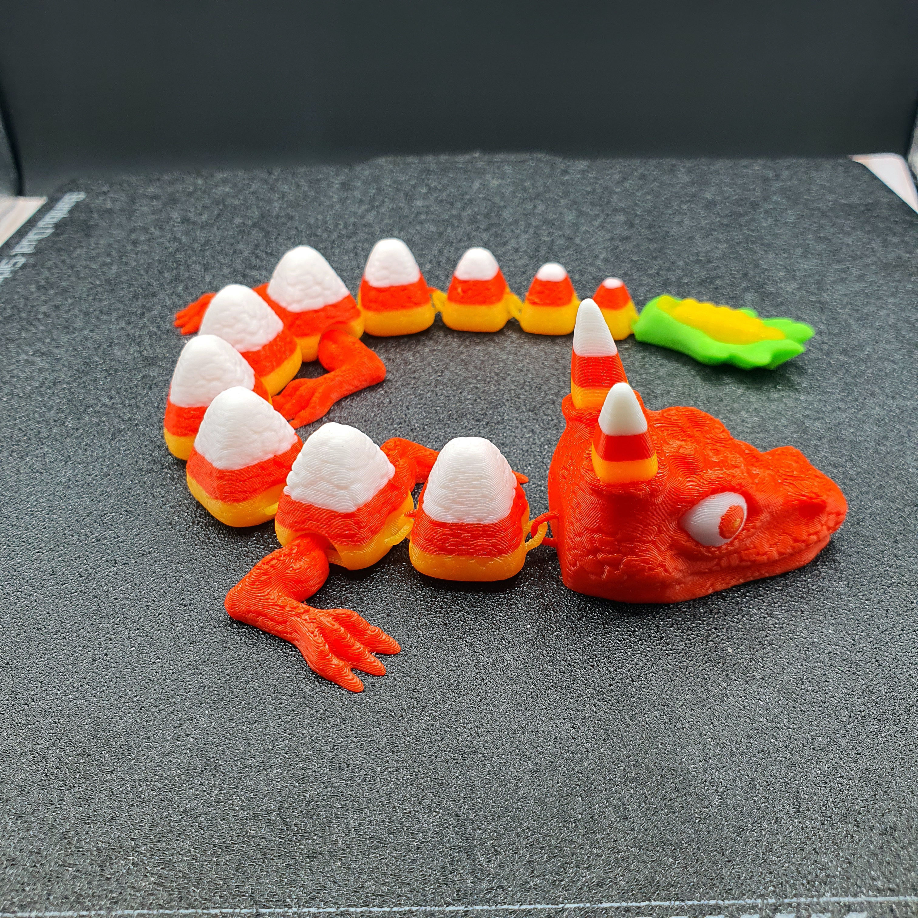 ARTICULATING CANDY CORN DRAGON FLEXI PRINT IN PLACE 3D print model_2