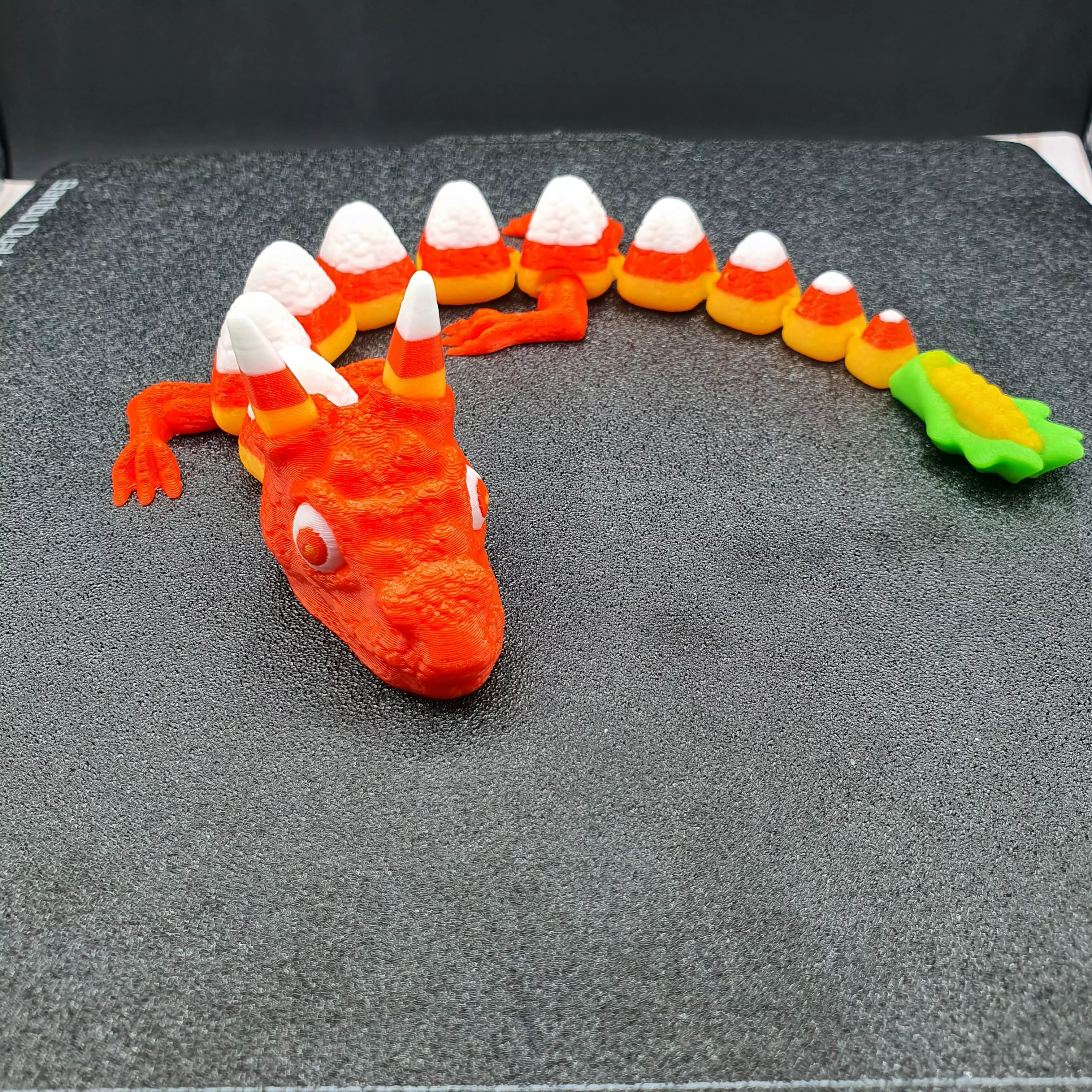 ARTICULATING CANDY CORN DRAGON FLEXI PRINT IN PLACE 3D print model_0