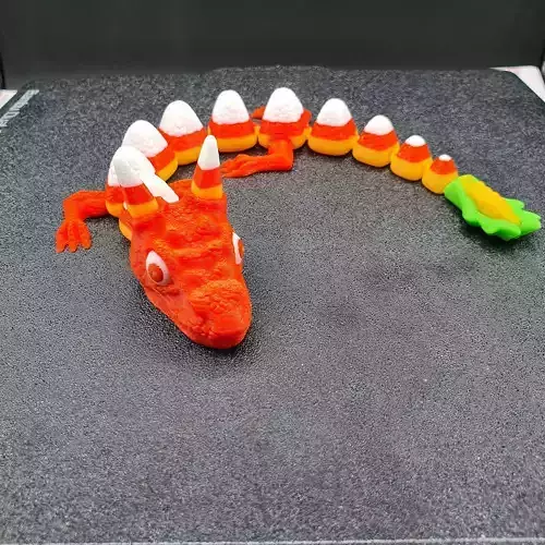 ARTICULATING CANDY CORN DRAGON FLEXI PRINT IN PLACE
