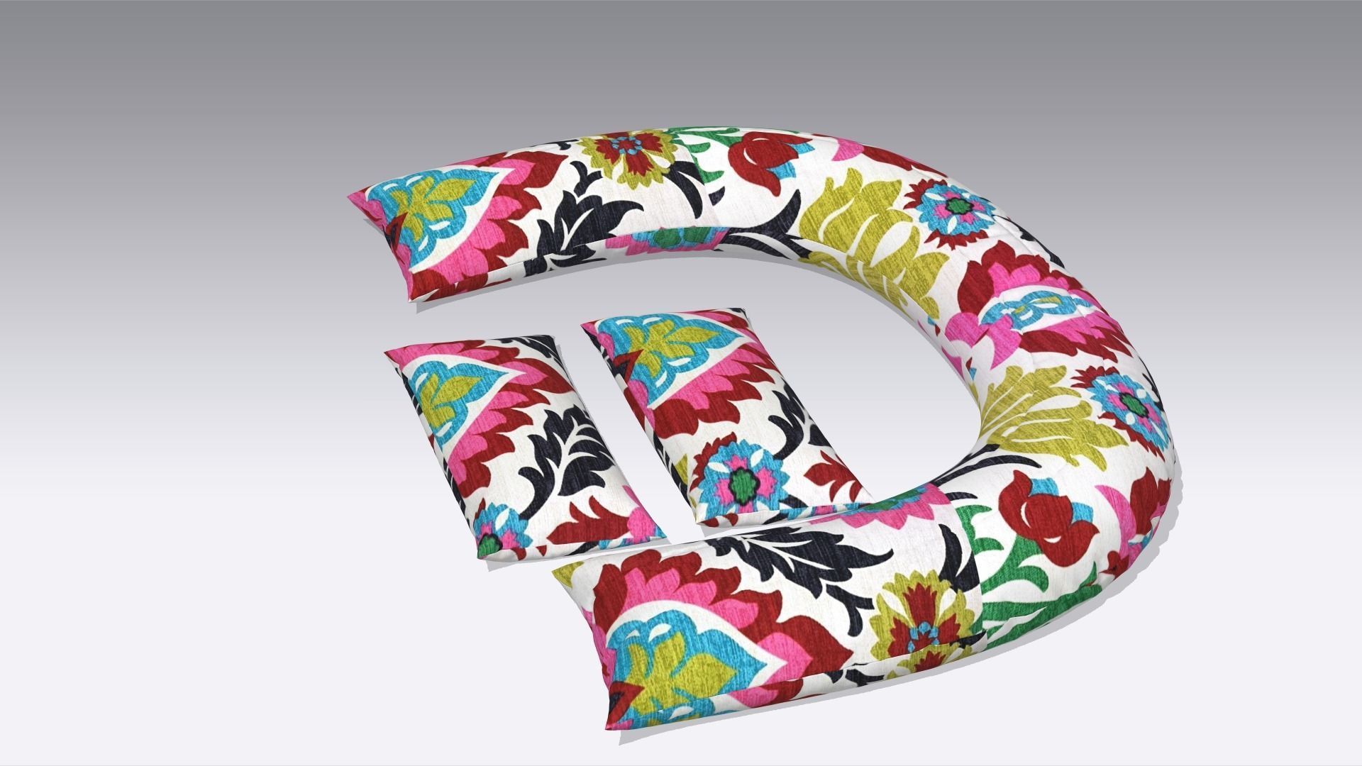 Pillow Low-poly 3D model_4