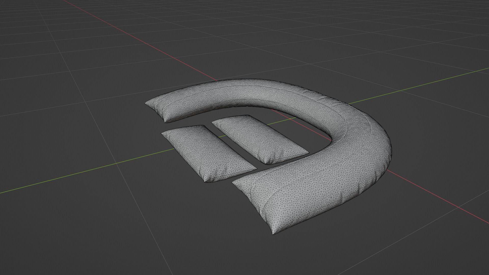 Pillow Low-poly 3D model_7