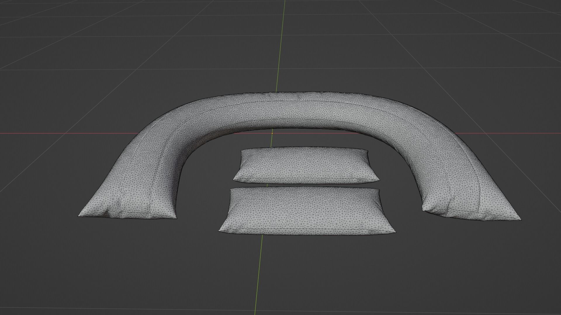 Pillow Low-poly 3D model_8