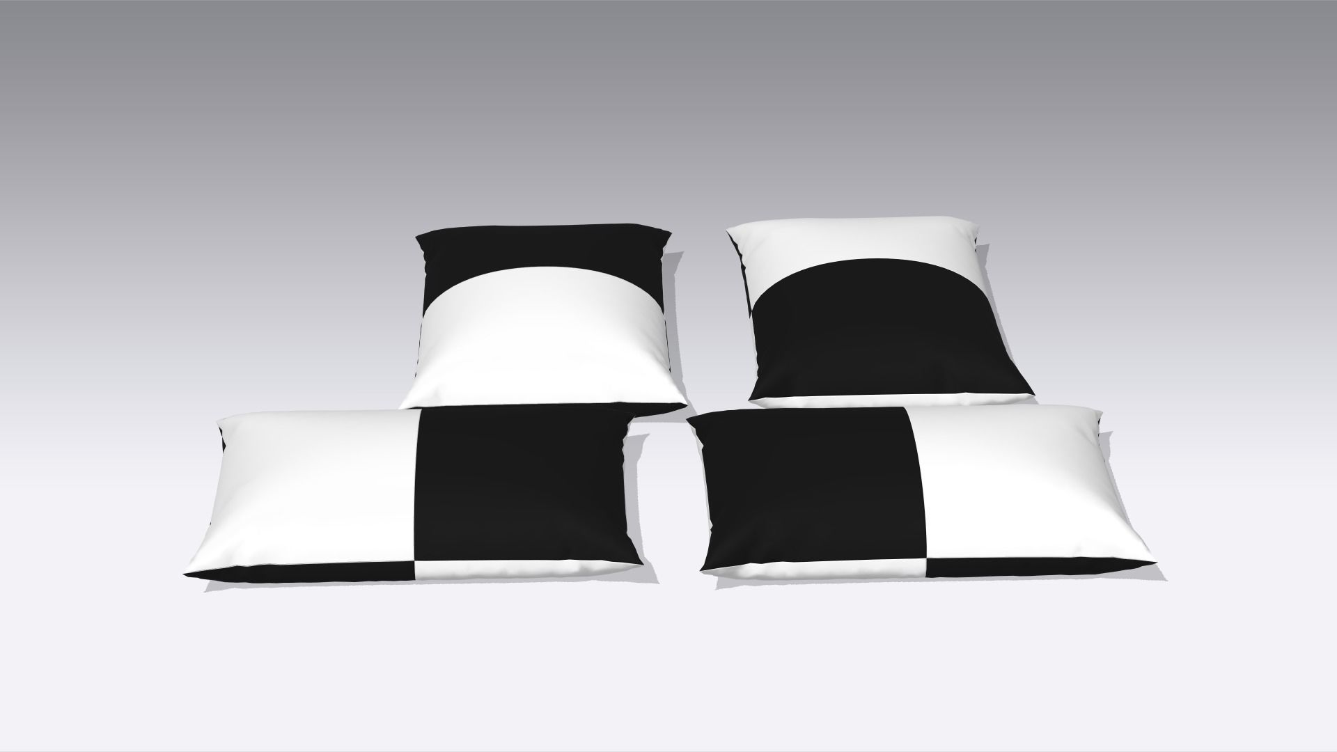 Cushions Low-poly 3D model_5