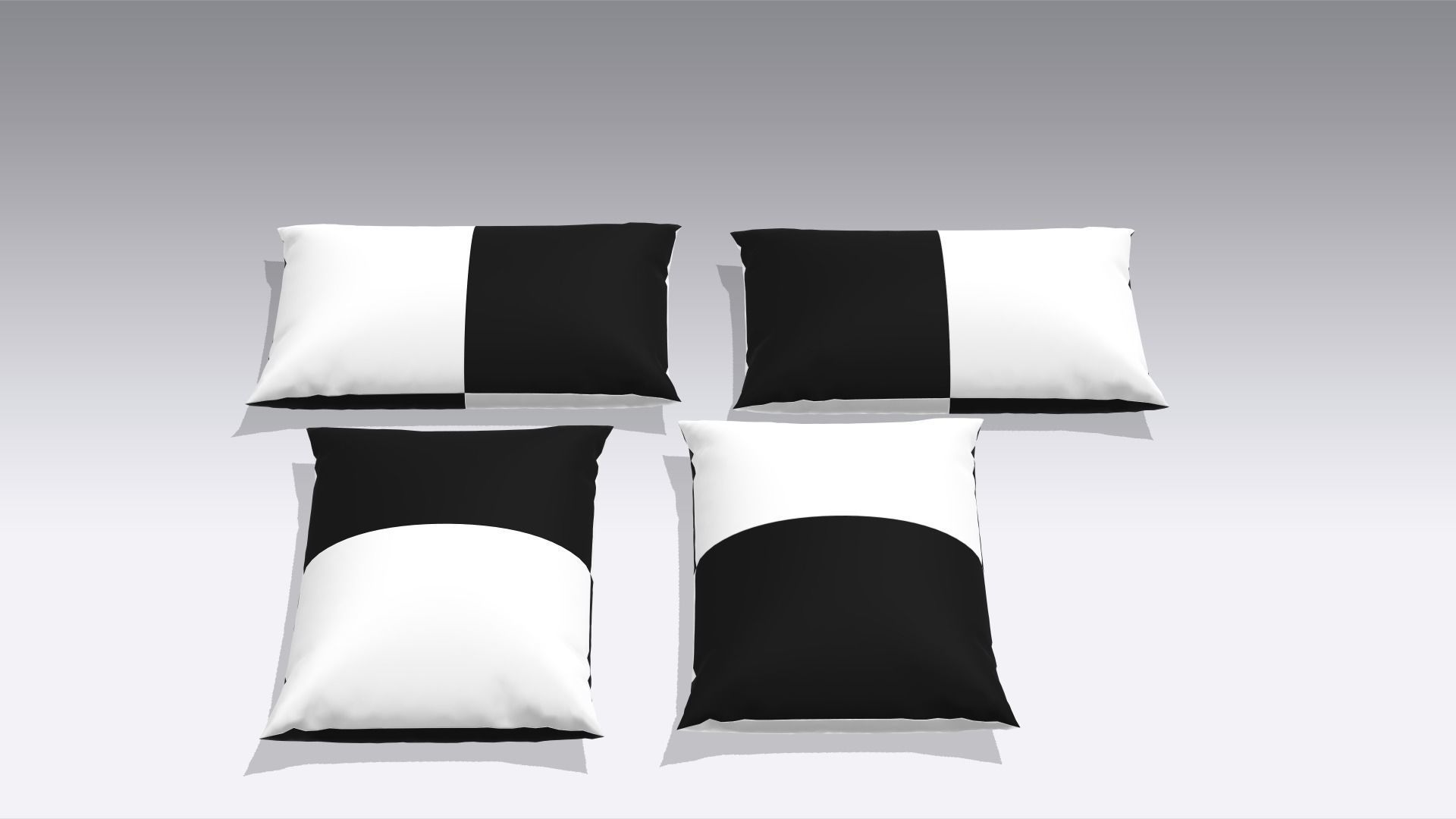 Cushions Low-poly 3D model_1