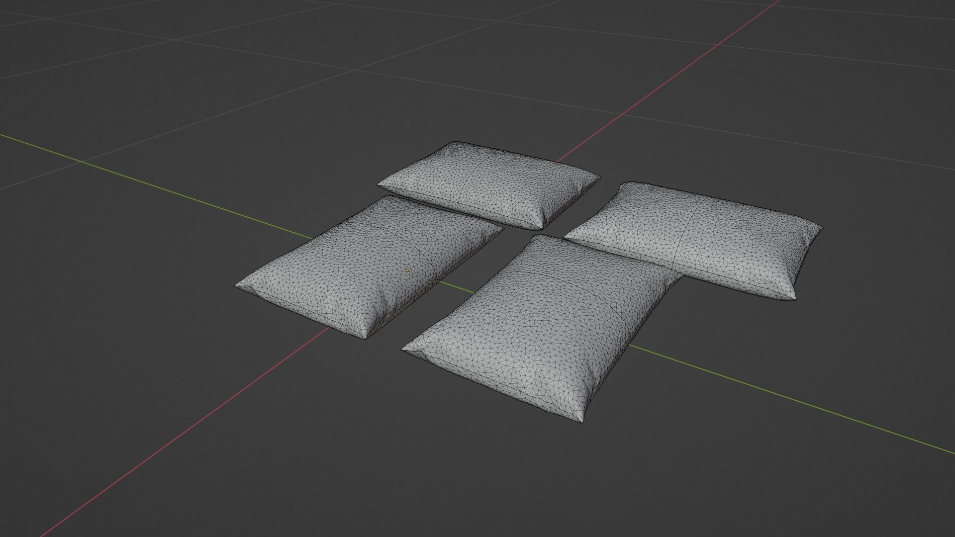 Cushions Low-poly 3D model_8