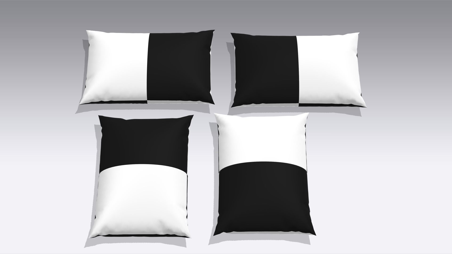 Cushions Low-poly 3D model_4