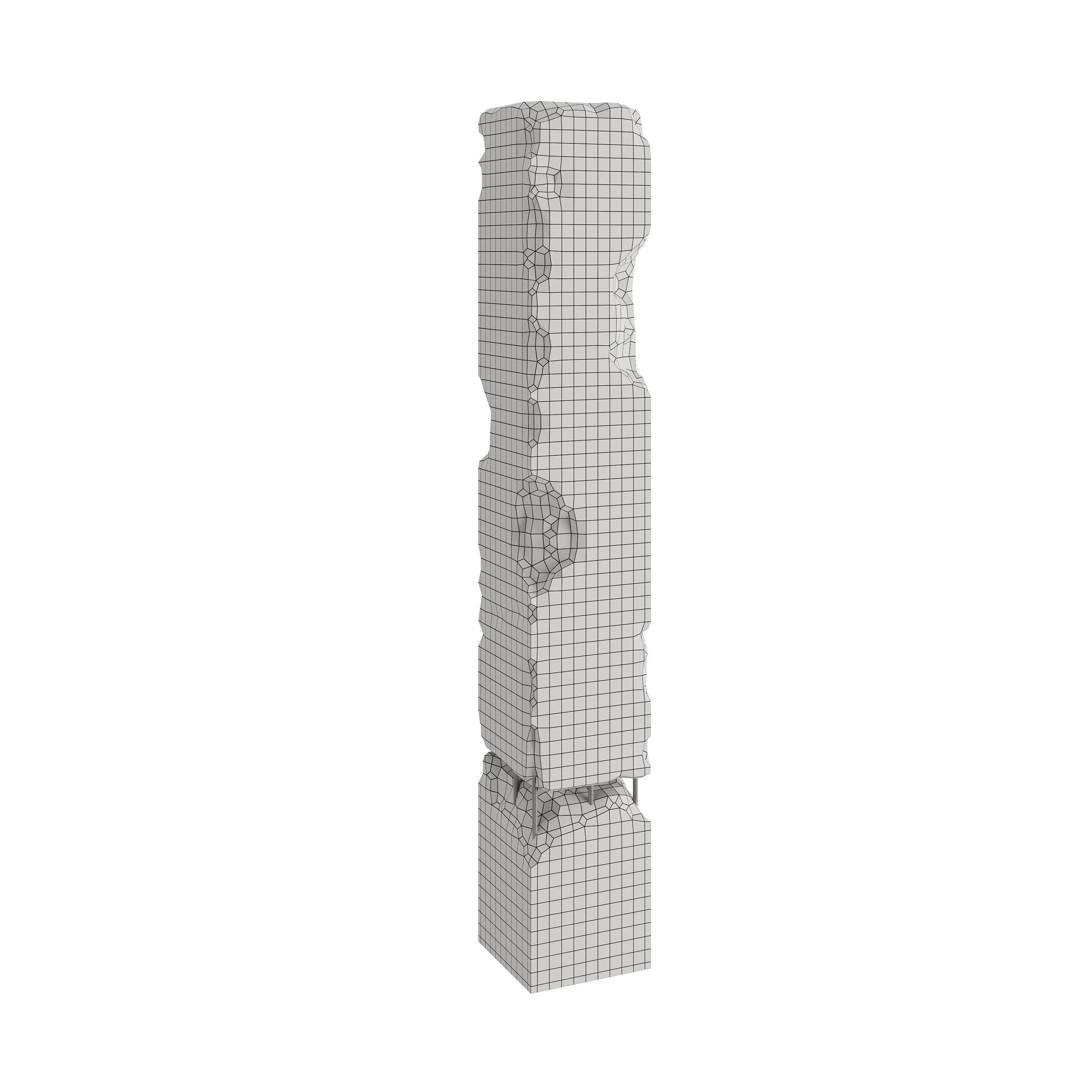 Concrete Column - Abandoned and Destruction Low-poly 3D model_6