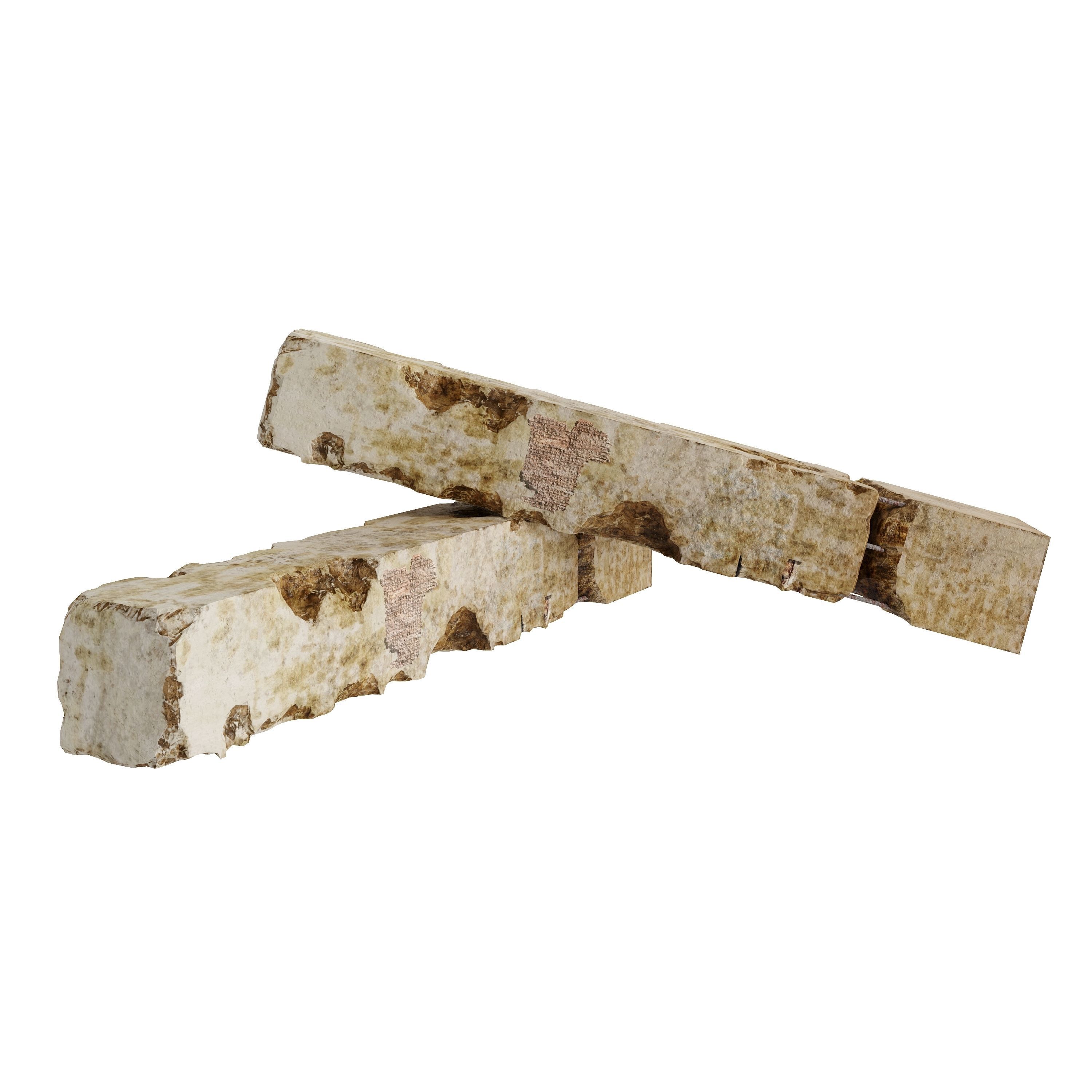 Concrete Column - Abandoned and Destruction Low-poly 3D model_5