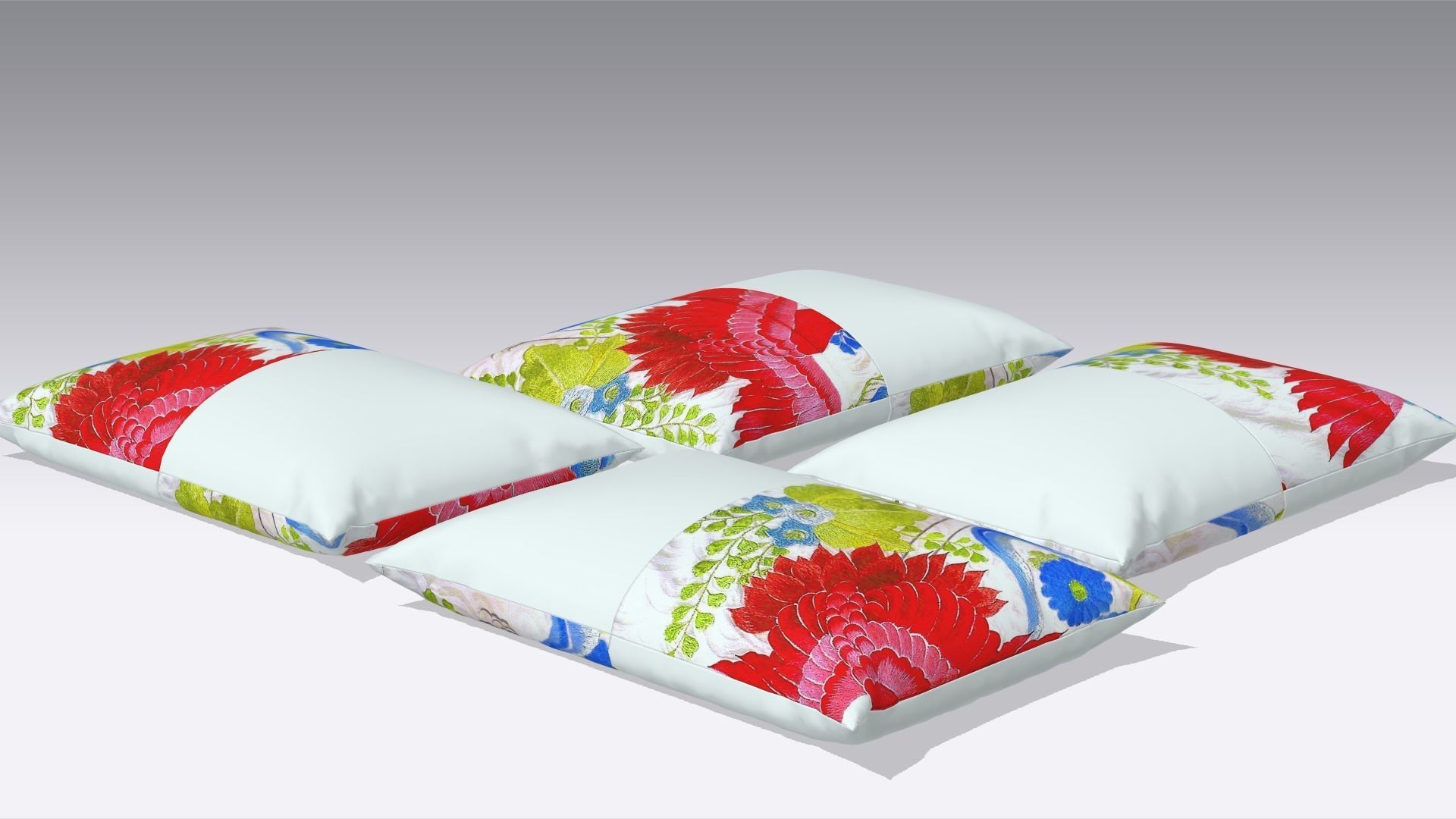 Cushions Low-poly 3D model_6