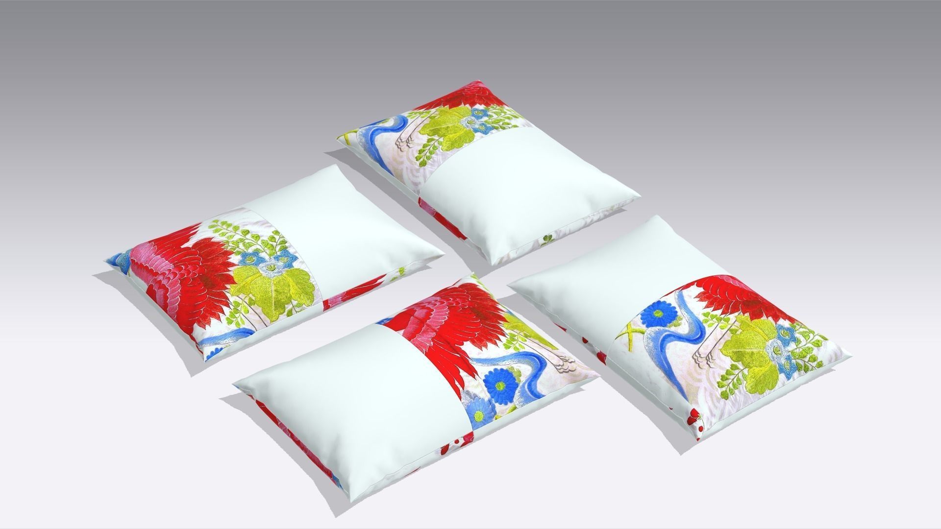 Cushions Low-poly 3D model_1