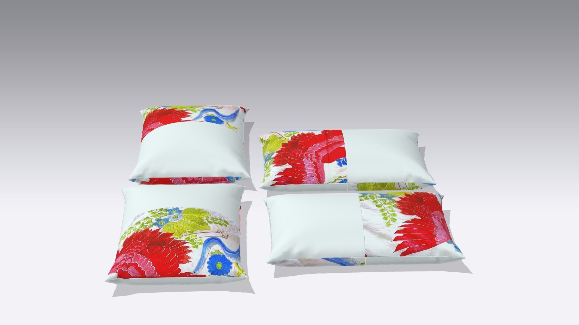 Cushions Low-poly 3D model_4
