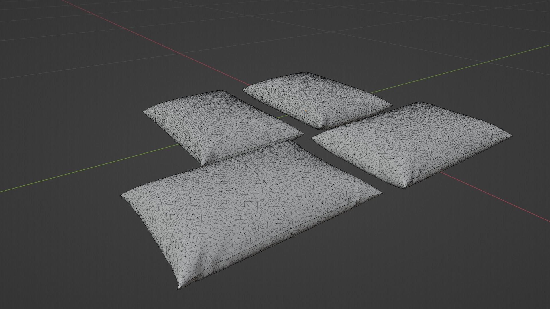 Cushions Low-poly 3D model_7